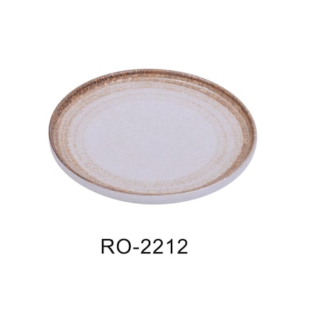 Yanco 12 x 1.25 in. Rockeye-2 Porcelain Round Two-Tone Plate, 12PK RO-2212